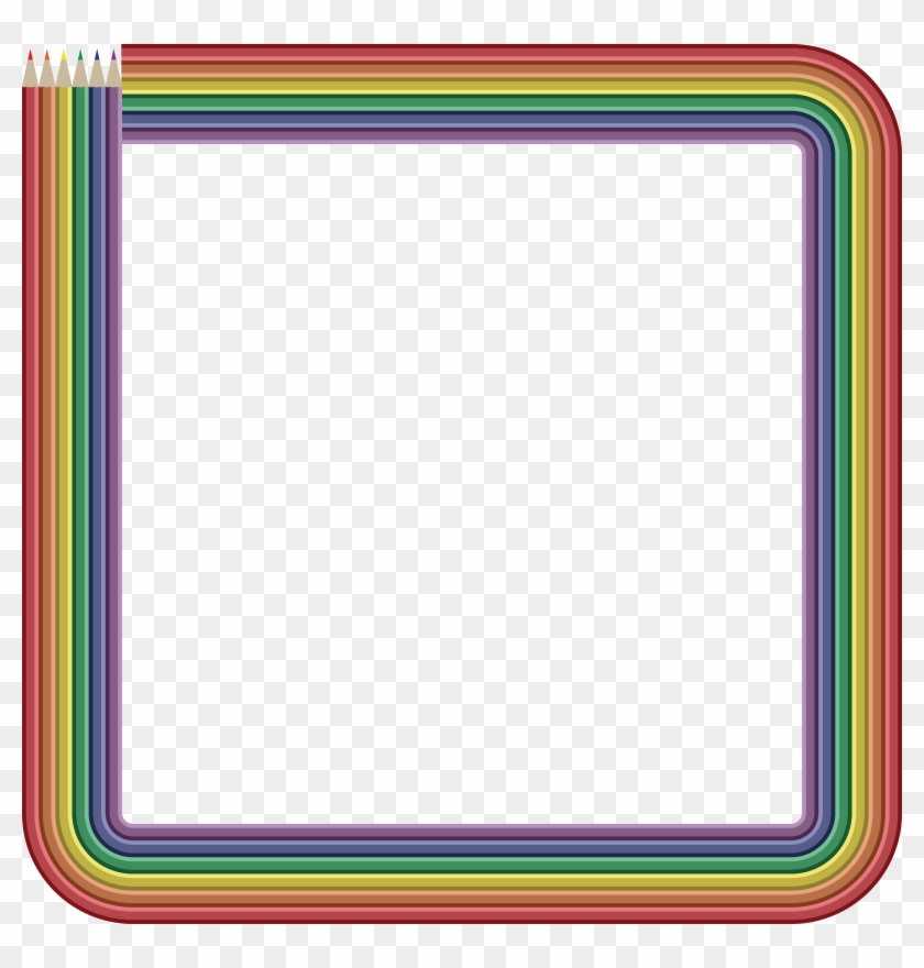 - Eps, - Svg, - Free Clipart Of A Frame Of Colored - Colored Pencil Frame Png #255929