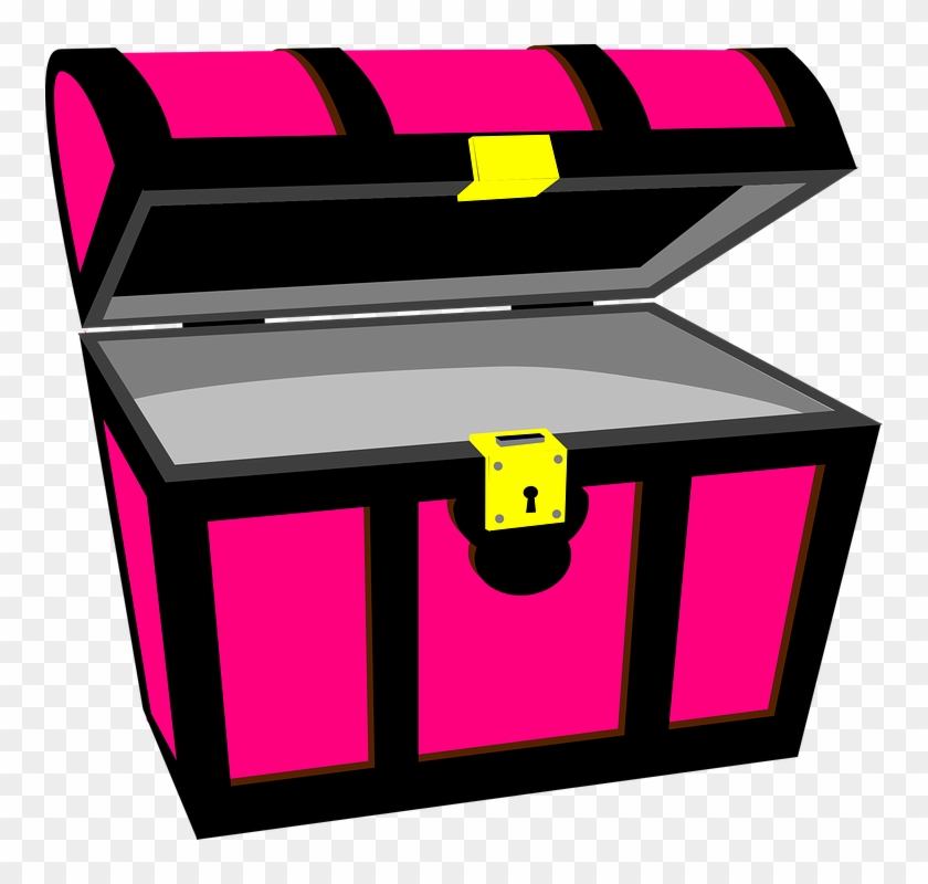 Chest Clipart Vector - Pink Treasure Chest Clipart #256005