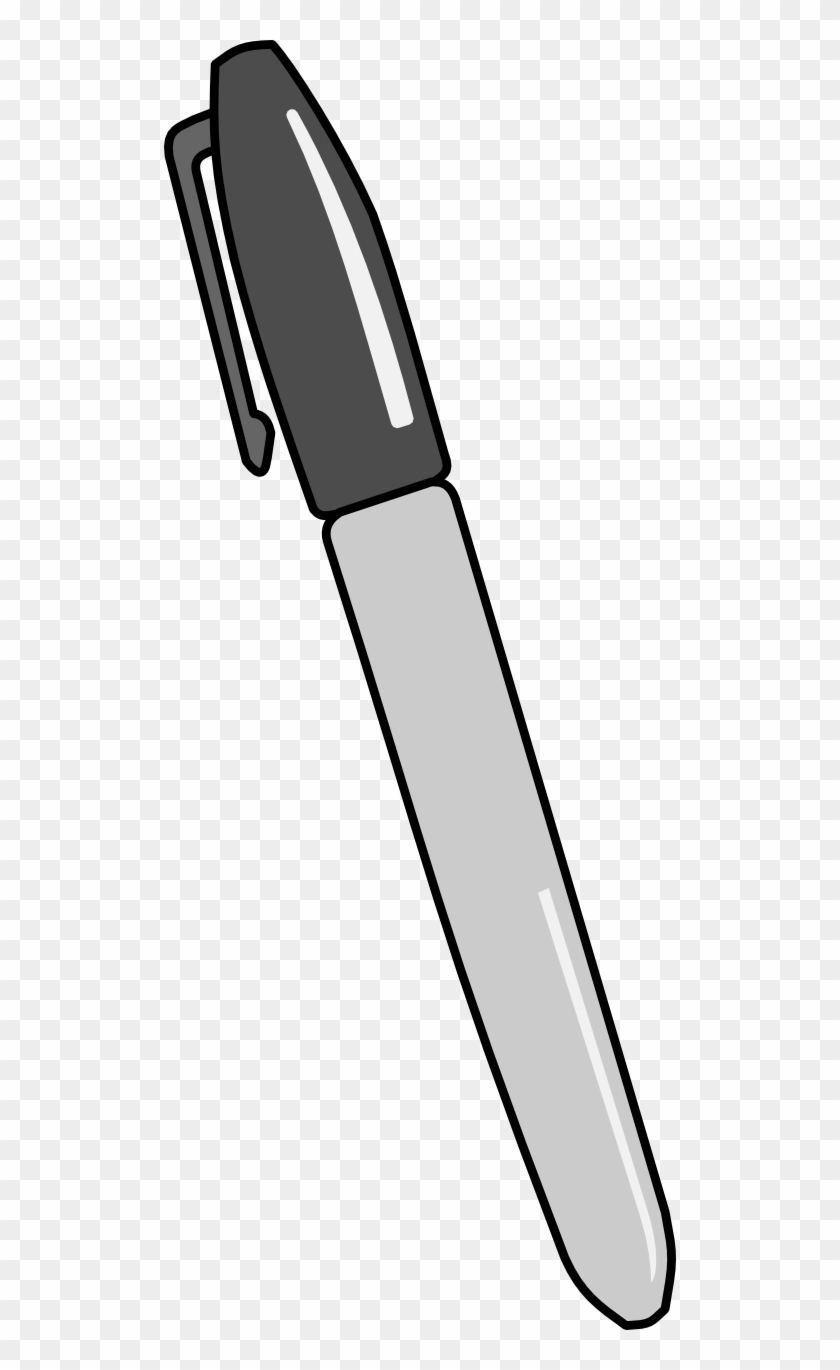 Pen Clipart Gray - Marker Black And White #256019