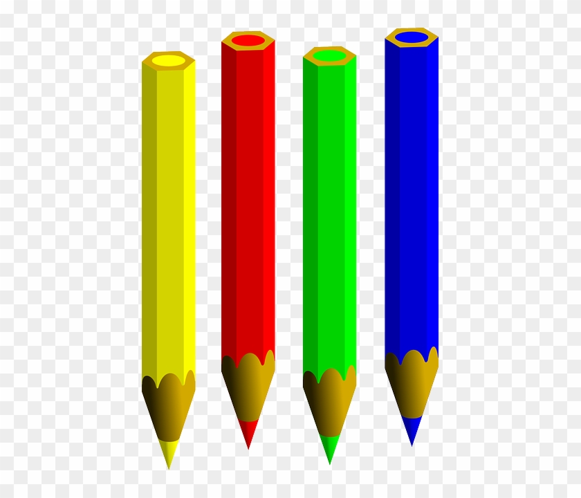 Pencils, Colored, Pen, Write, Bleistift, Sharp, Yellow - Single Colour Pencil Png #256037