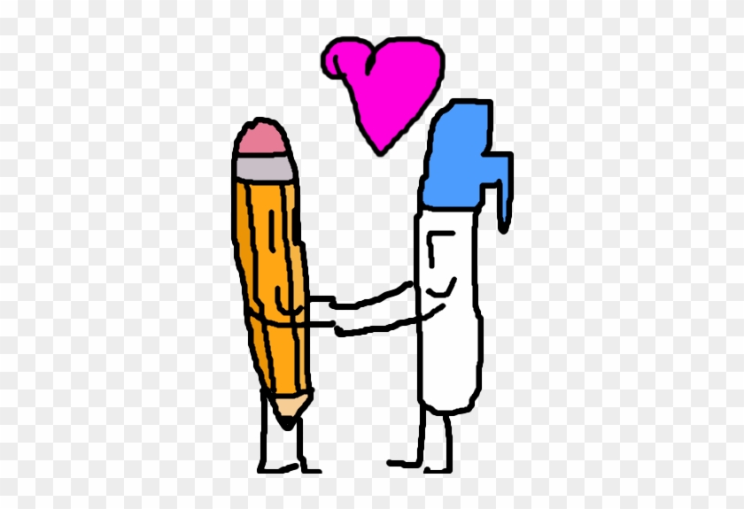 Pencil And Pen Are In Love - Bfdi Pen And Pencil #256053