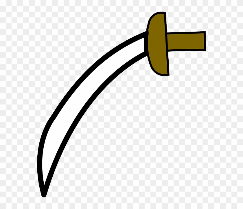 Gold, Sword, Sharp, Weapon, Weapons - Pirate Sword Clipart No Background #256056