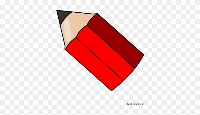 Short Red Pencil Free Clip Art In Png Format - Clip Art #256068