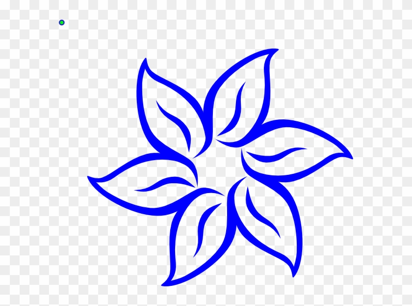 Simple Clipart Blue Flower Pencil And In Color Simple - Draw A Hawaiian Flower #256119