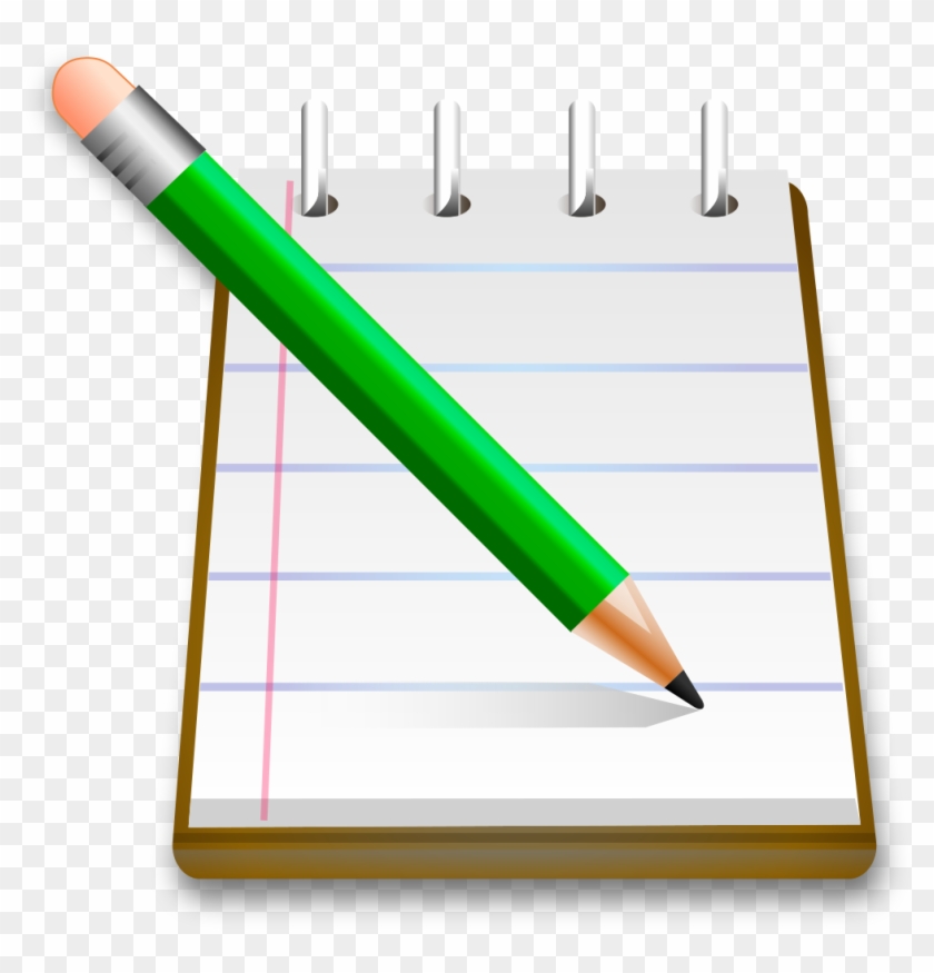 Crystal Clear App Kedit Green-pencil - Notebook And Pencil Emoji #256157
