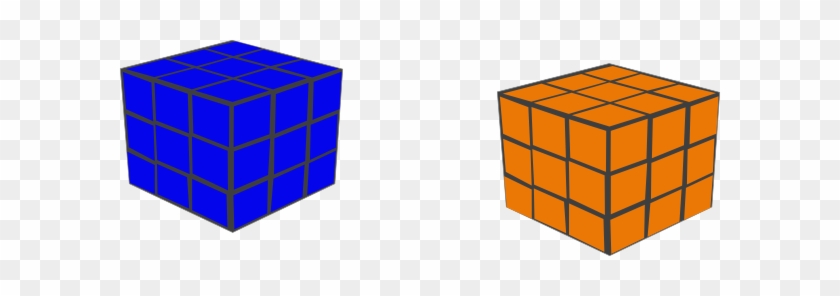 Orang And Blue Cubes Clip Art - Rubik's Cube #256296