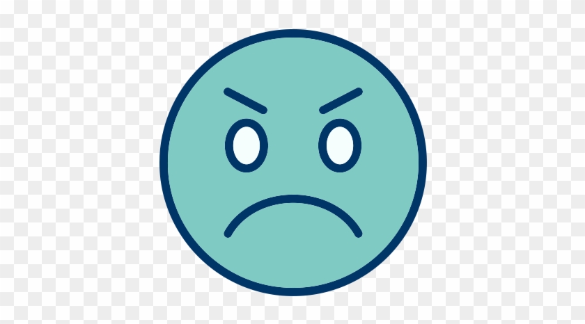 Confused Emoticon - Angry Emoji Blue #256314