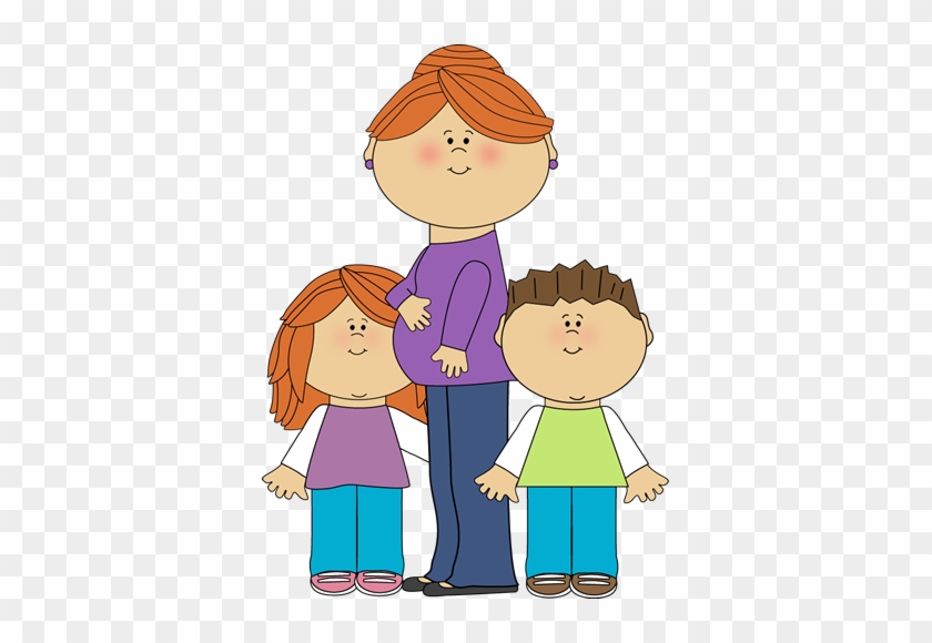 Pregnant Mom With Kids - Mom And Kids Clip Art #256362