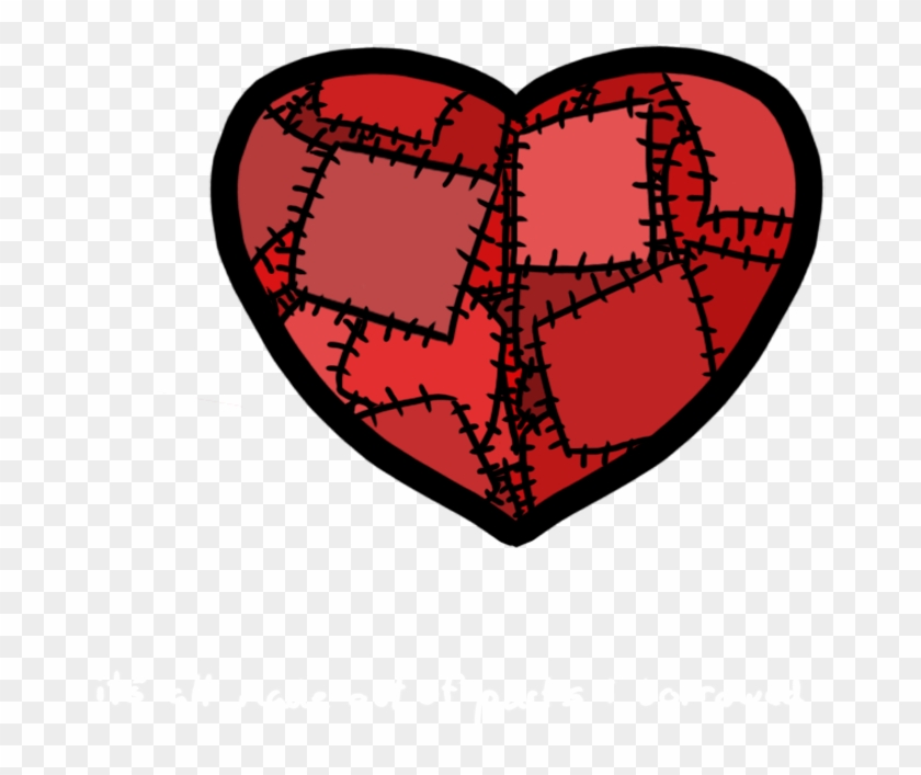 Broken Heart Clipart Stitch - Stitched Up Heart Cartoon #256572