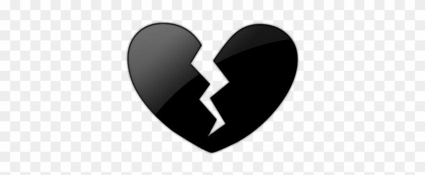 White Clipart Broken Heart - Broken Black Heart Emoji #256882