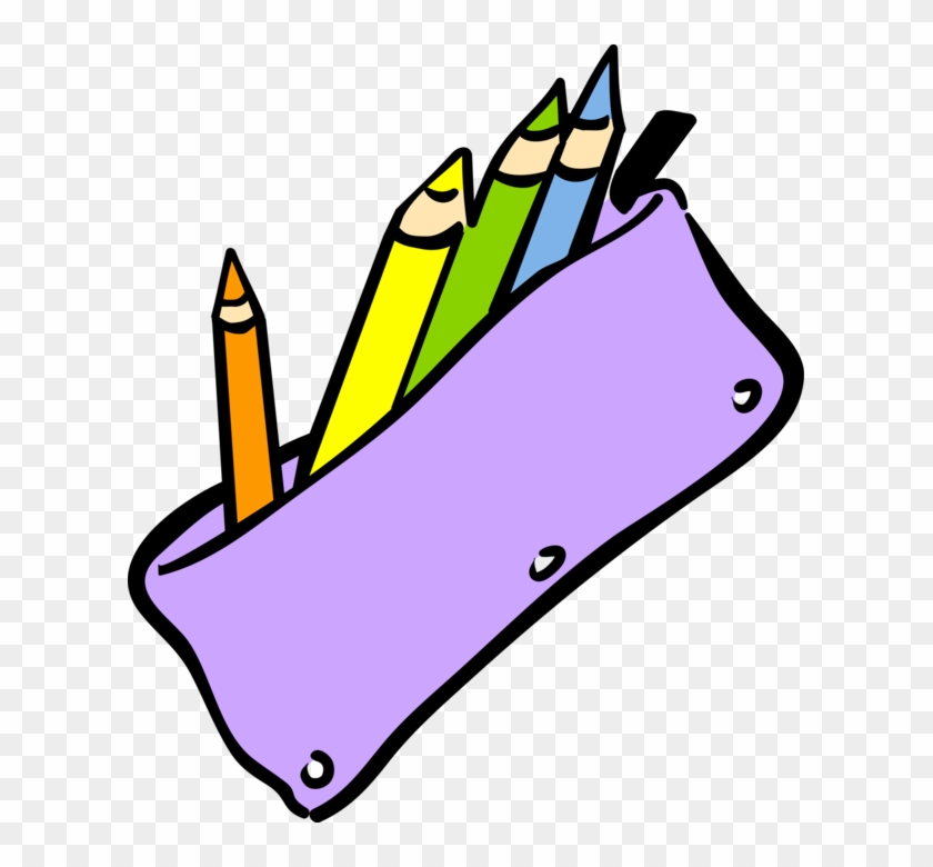 Vector Illustration Of Student's School Pencil Case - Pencil Case Clipart Png #257023