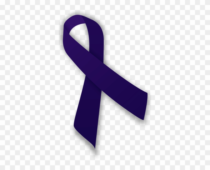 Purple Ribbon Against Domestic Violence And Bullying - Dark Blue Cancer Ribbon #257100