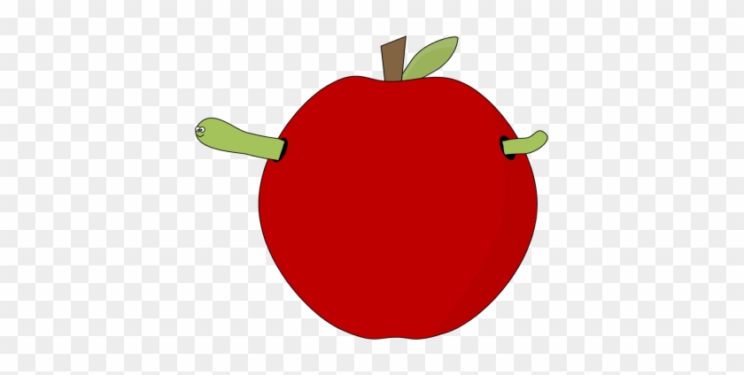 Red Apple And Worm And Worm - Clipart Red Apple Worm #257136