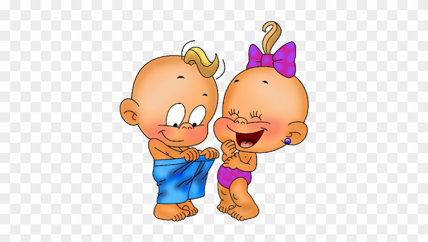 Beautiful Baby Boy And Girl Clipart Babies Playing - Boy And Girl Cartoon Baby #257201