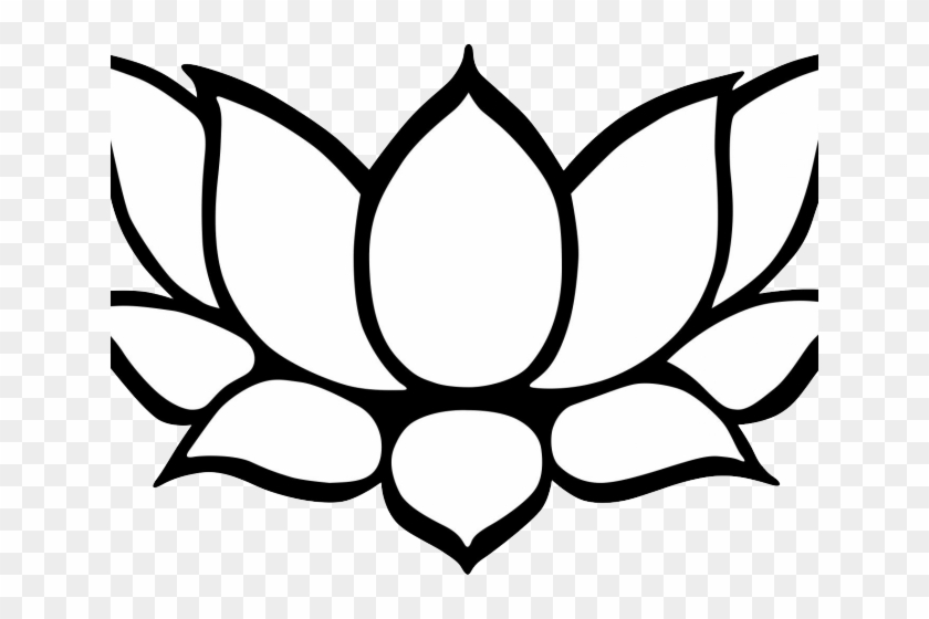 Lotus Clipart Life - Lotus Flower Clipart Black And White #1656026