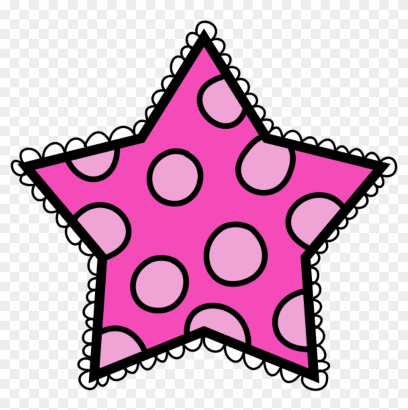 Polka Dot Star Clip Art - Polka Dot Star Clipart #1656128