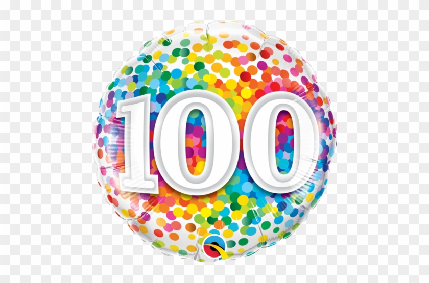 100th Birthday Foil 45cm Confetti Balloon - 100 Balloon #1656867