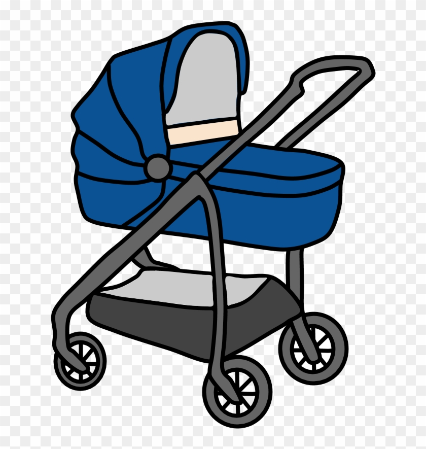Stroller, Blue Cover, Basket - Baby Carriage #1656932