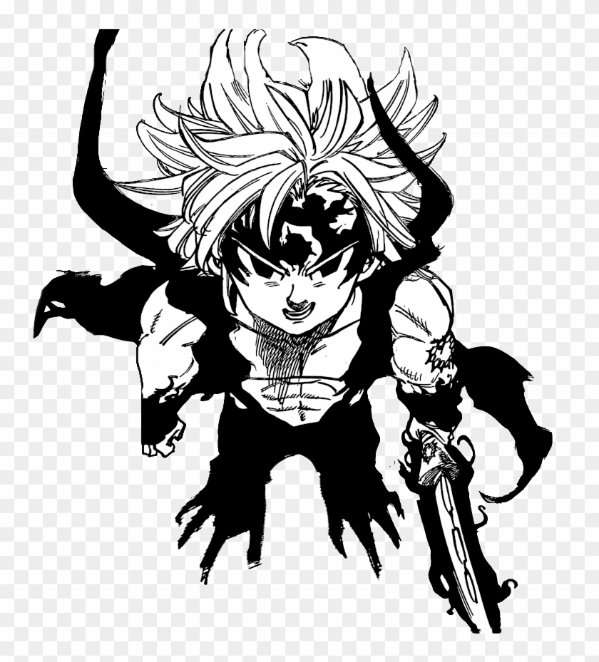 Svg Black And White Library Related Image - Meliodas Assault Mode #1657307