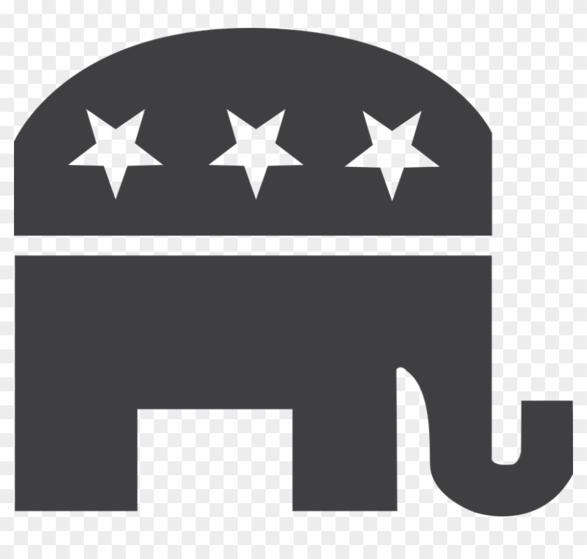 Conservatives, Elephant, Gop, Right Wing - Republican Elephant Logo Black And White #1657343
