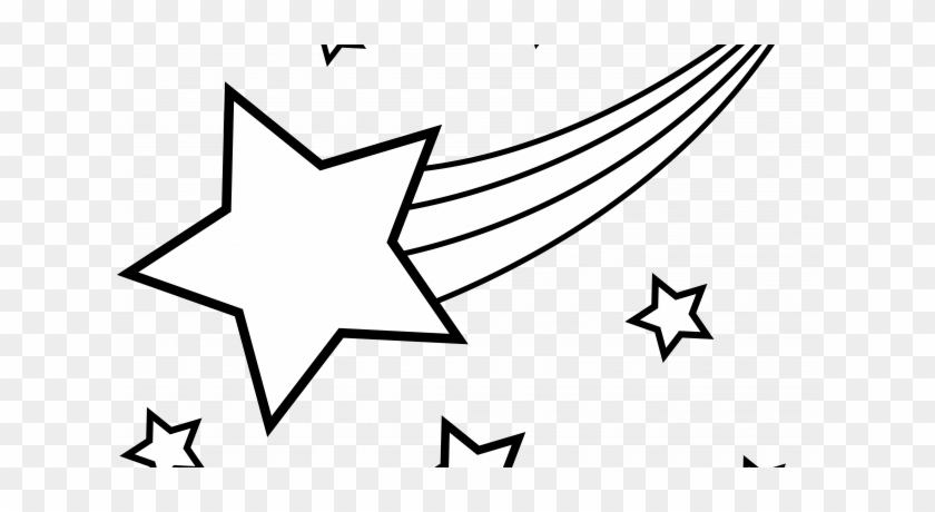 Clipart Black And White Out Line Free Download Clip - Black And White Shooting Star Clipart #1657562