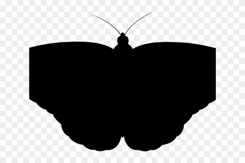 Moth Clipart Silhouette - Brush-footed Butterfly #1658194
