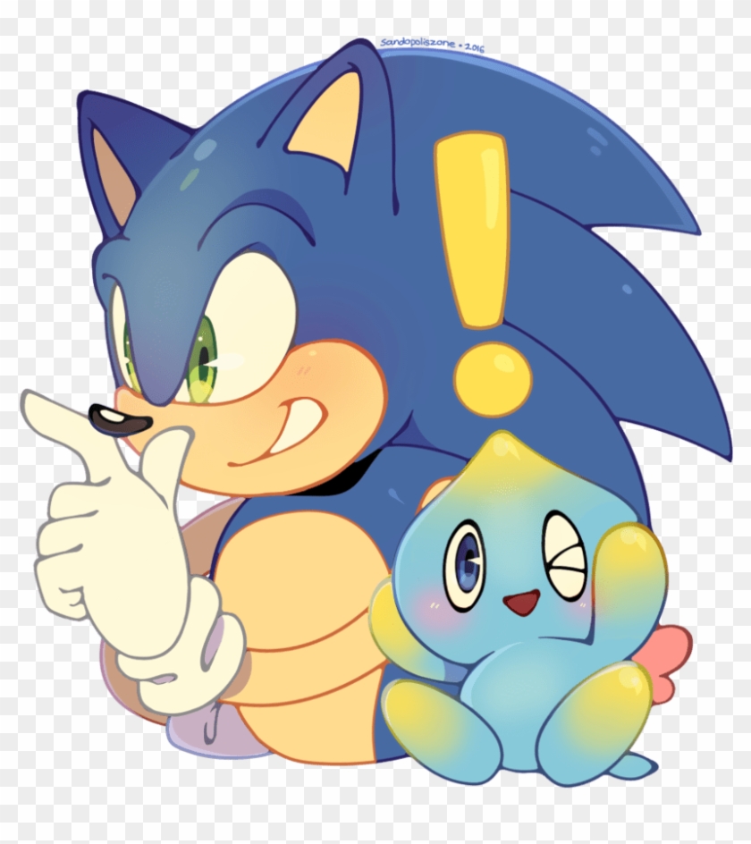 •a Very Nicely Colored Sonic And Chao Fan Art By Sandopoliszone - Cartoon #1658232