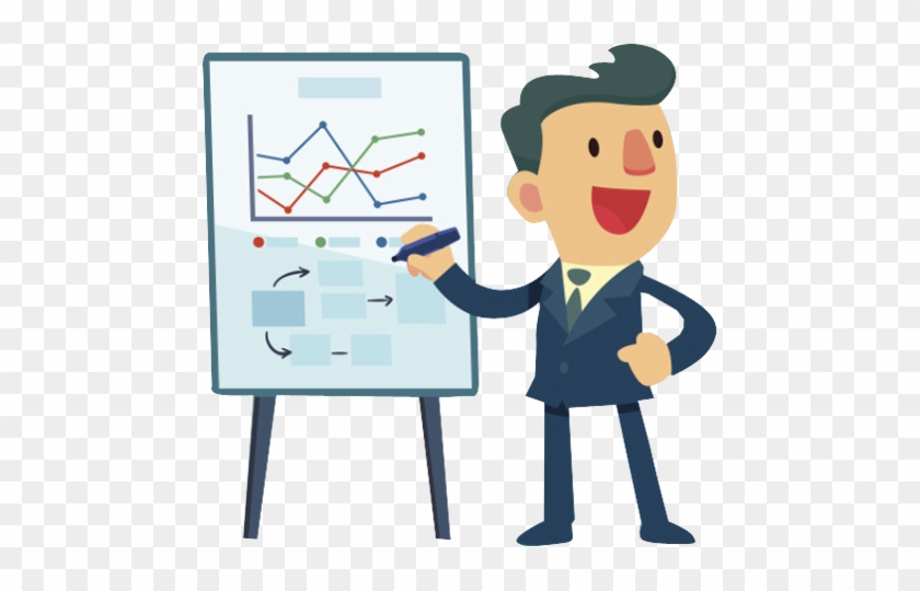 Business Man Presenting Cartoon Illustration - Cartoon #1658665