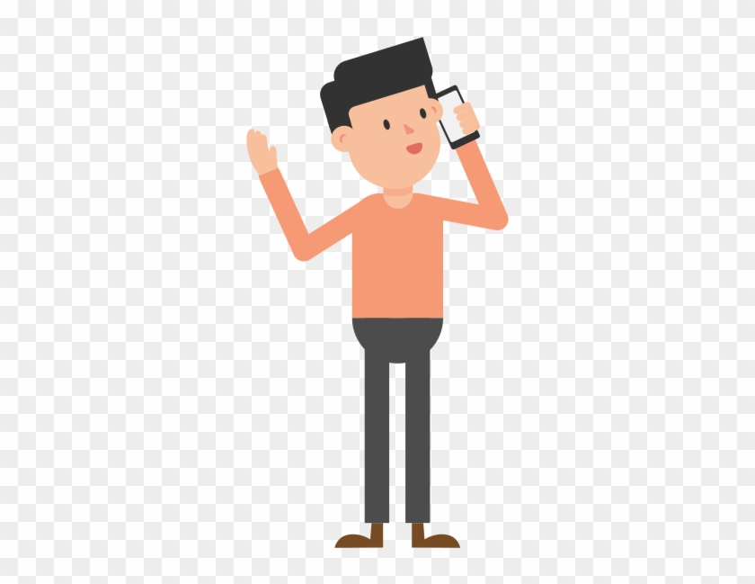 Man Talking On The Phone Cartoon Vector - Phone Vector Png #1658666