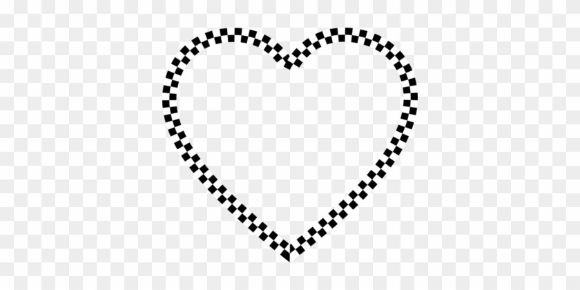 Check Black And White Heart Can Stock Photo - Black And White Checkered Heart #1659014