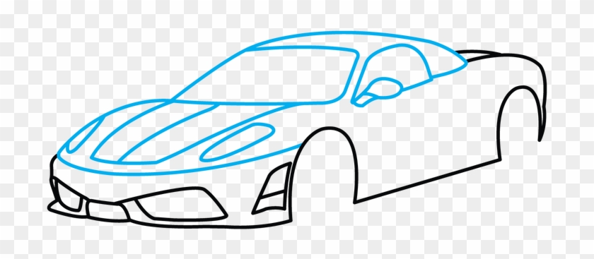 Drawn Ferarri Pro Car - Sport Car Drawing Step By Step #1659203