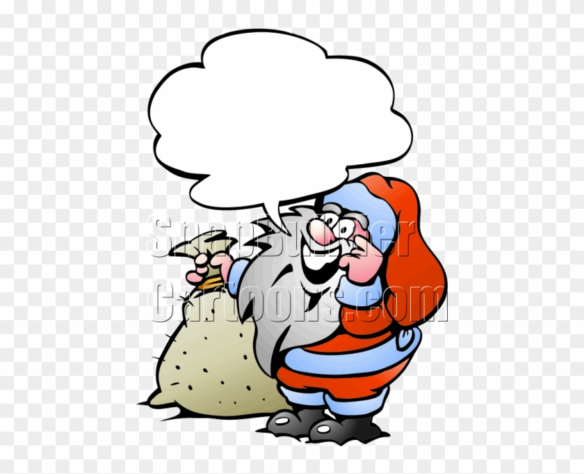 Santa Thinking Talking Mascot Logo - Thinking Santa #1659221