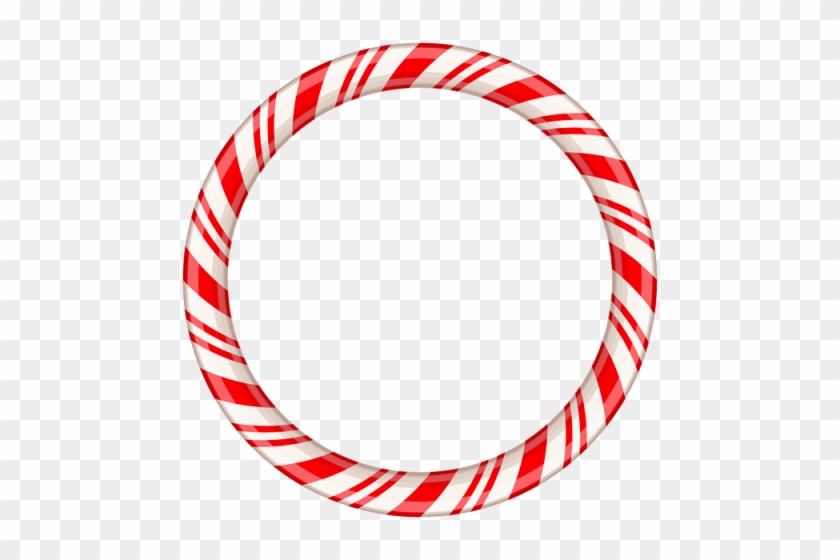 Cane Round Border Frame - Candy Cane Circle Frame Png #1659402