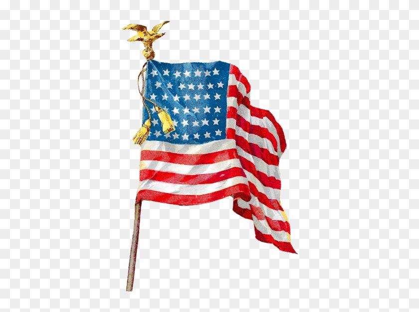 Vintage Patriotic American Flag Clip Art - Vintage American Flag Illustration #1659455