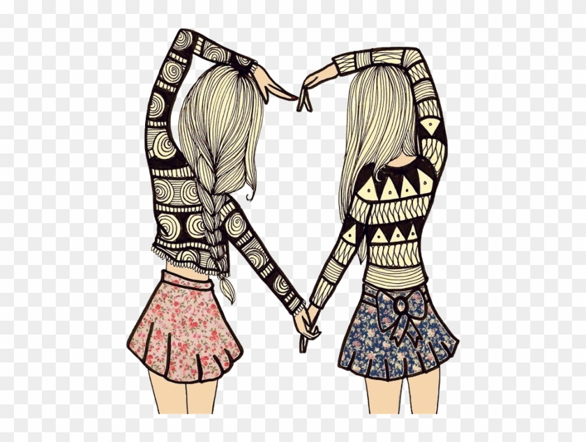 Kisspng Best Friends Forever - Drawings Of Two Girls With Braids #1659534