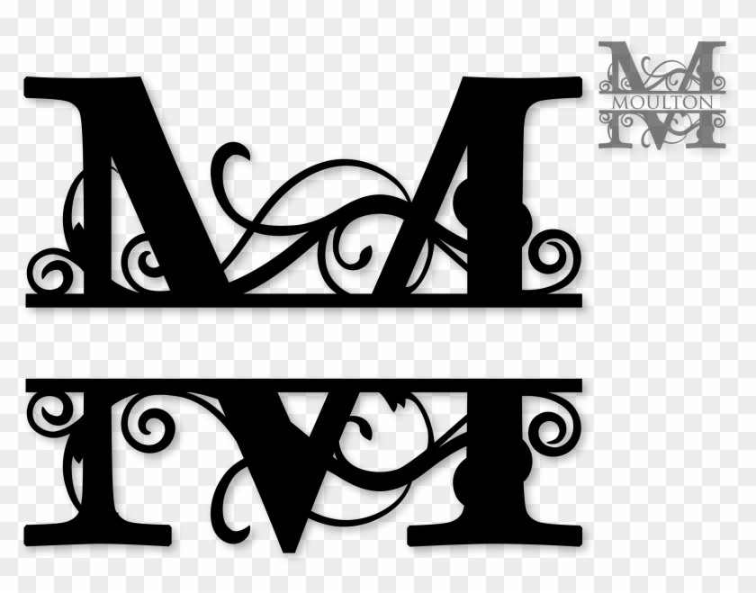 Typeface Clipart Letter M Monogram Pencil And In Color - Split Letter M #1659824