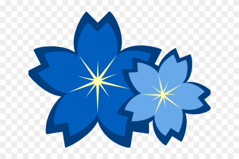 Blue Flower Clipart Blank - Sakura Flower Silhouette #1659941