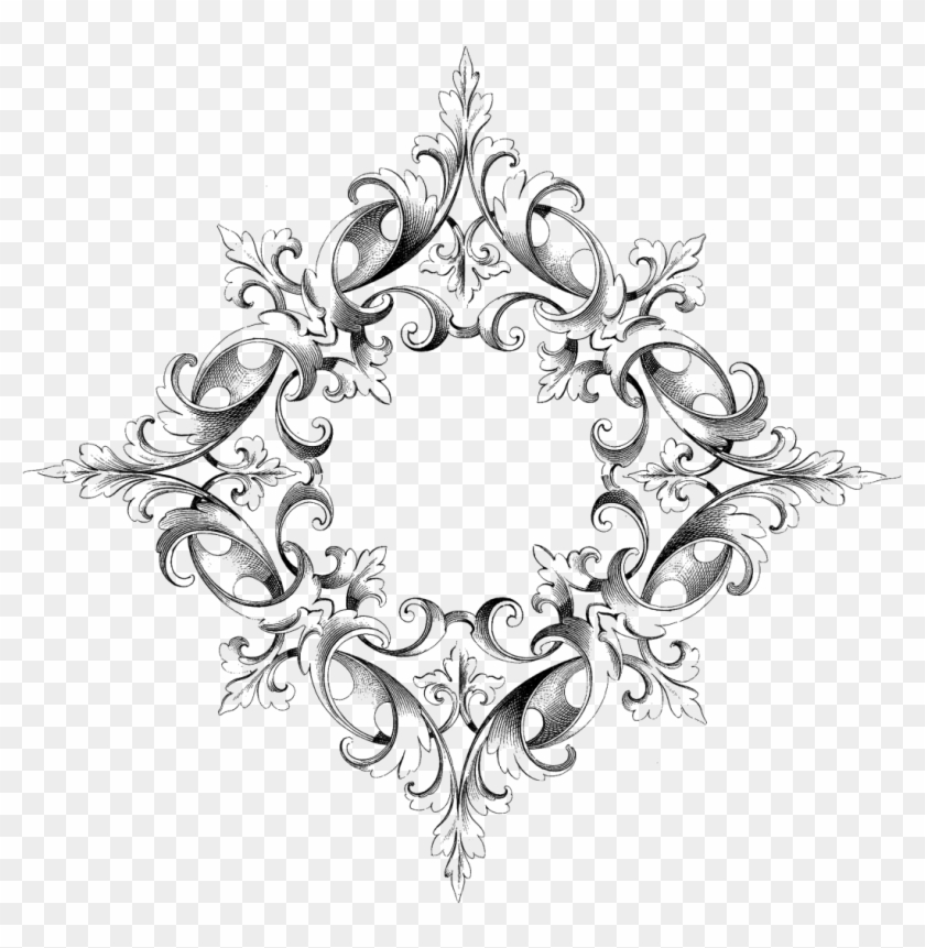 Picture Frames Ornament Scroll Drawing Lace Boarder - Винтажные Узоры Png #1660113