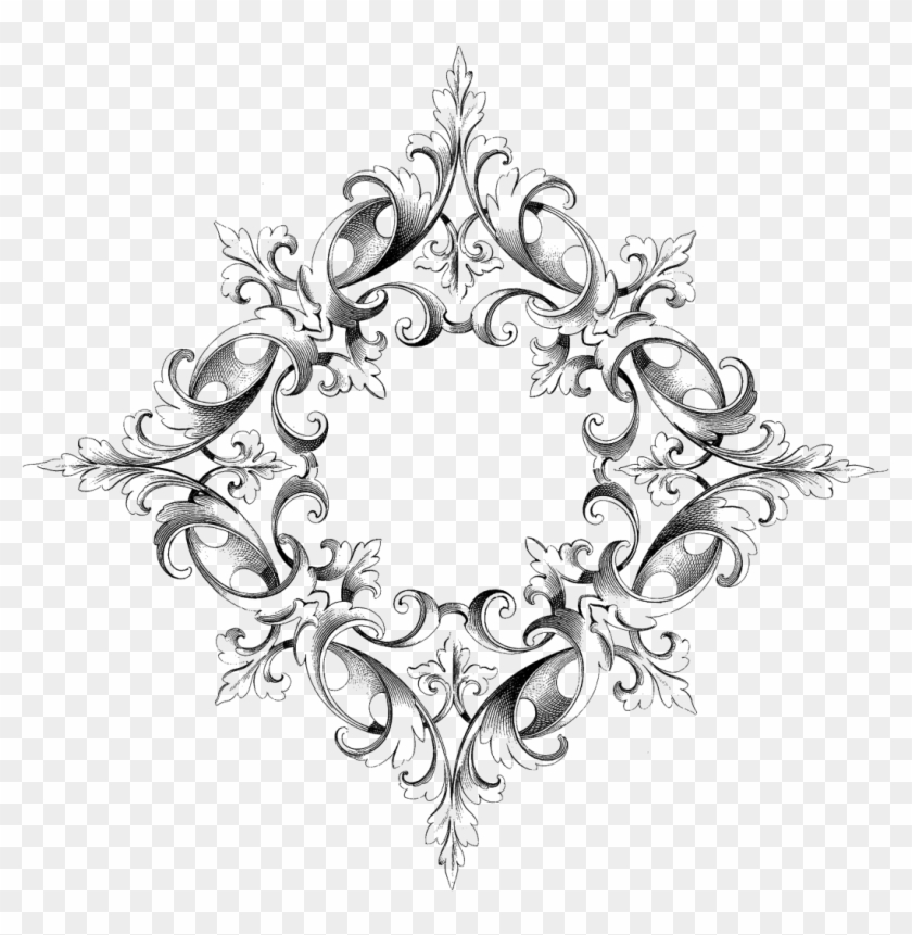 Picture Frames Ornament Scroll Drawing Lace Boarder - Винтажные Узоры Png #1660113