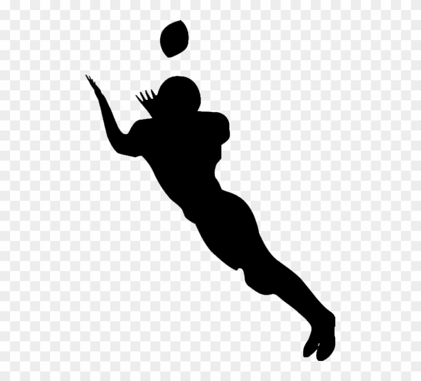 Football Player Catching - Football Catch Silhouette Png #1660334