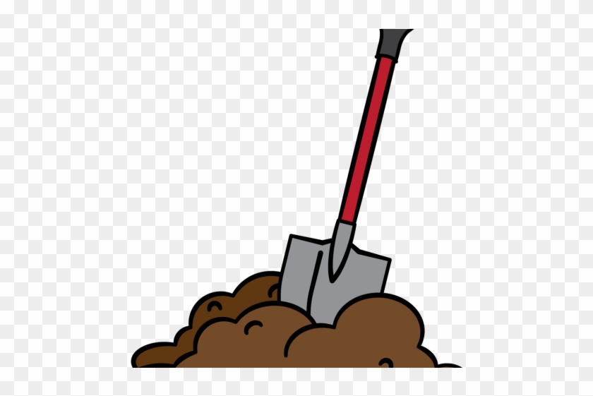 Shovel Clipart Shovel Dirt - Cartoon Shovel In Dirt #1660666