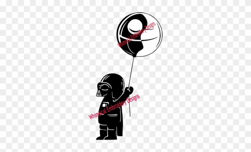 Darth Vader Holding Balloon Cut Design Svg Silhouette - Baby On Board Sticker Star Wars #1660670
