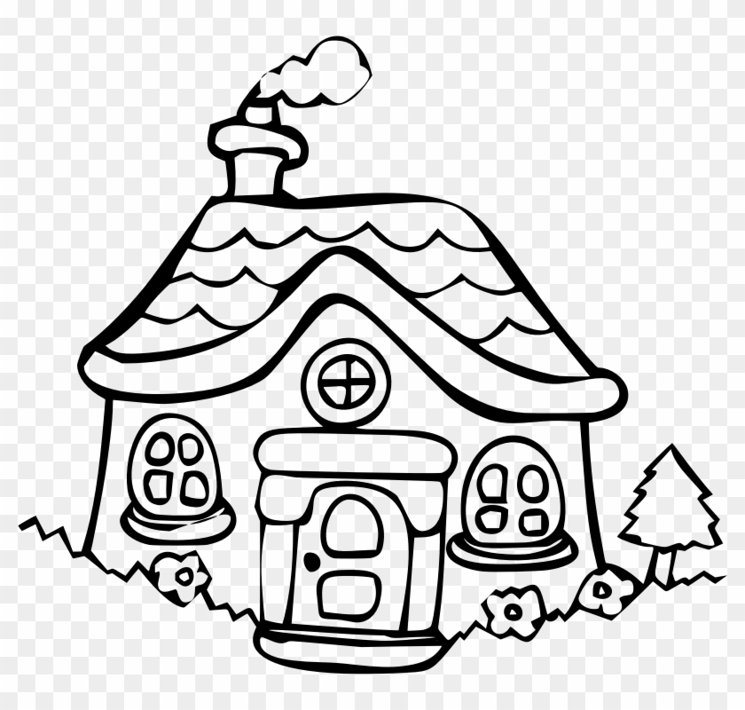 Medium Image - Cartoon Houses Holiday Line Drawing #1660932