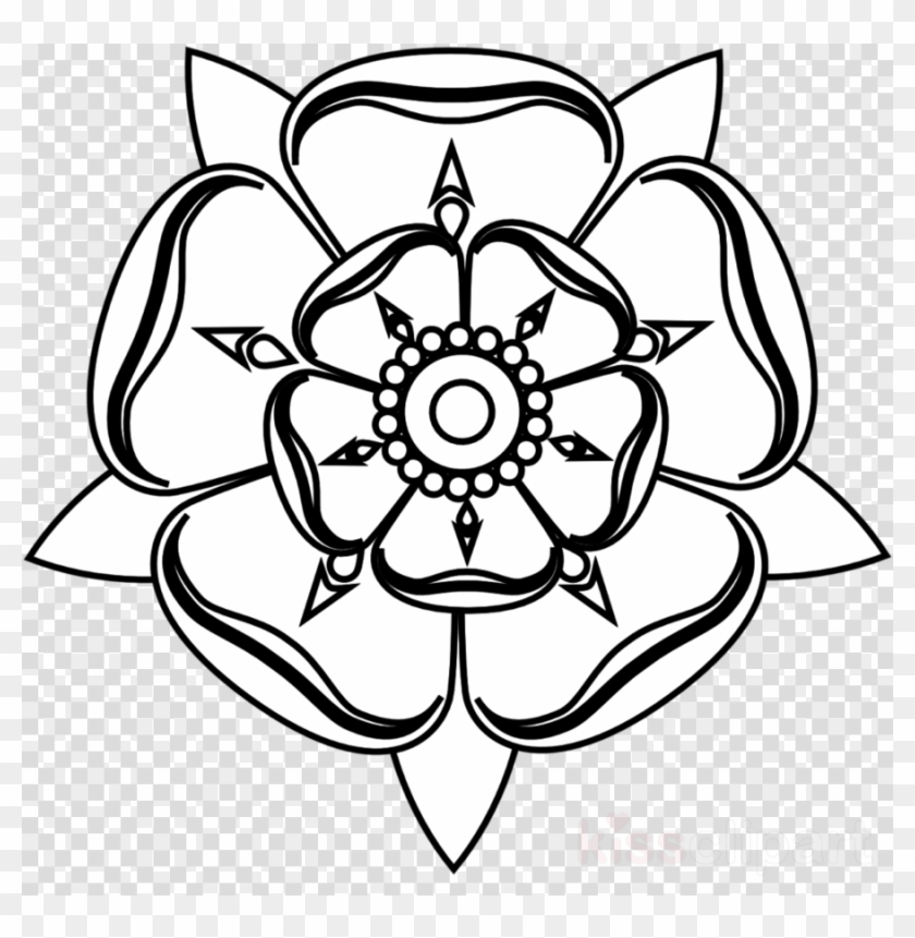 Tudor Rose Colouring Clipart Tudor Rose House Of Tudor - Tudor Rose Clip Art #1660934