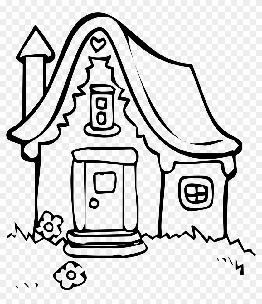 Big Image - Cottage Clipart Black And White #1660935