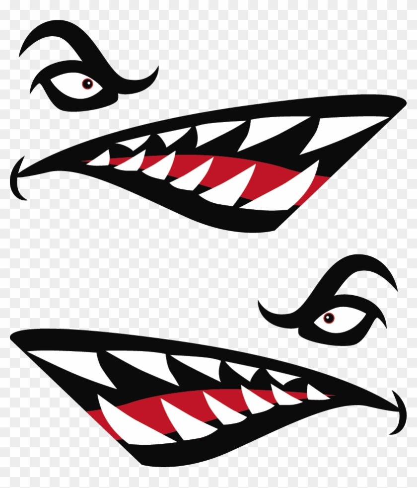 801 X 902 3 - Kayak Shark Mouth Decal #1660958