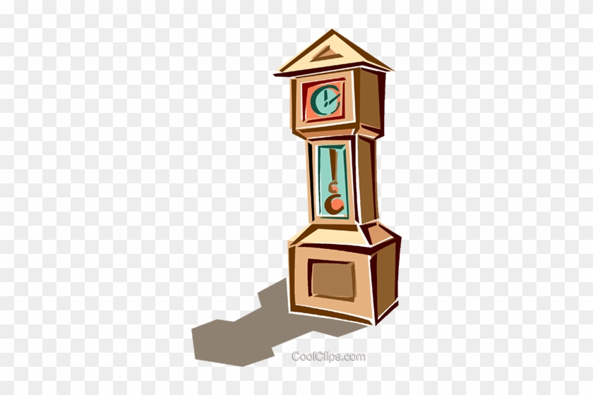 Grandfather Clock Royalty Free Vector Clip Art Illustration - Cartoon #1661017