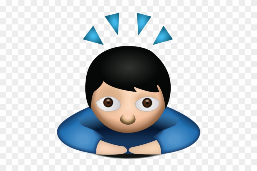 Download Man Bowing Emoji - Person Bowing Deeply Emoji Png #1661070