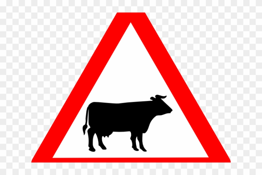 Cow Clipart Sign - Cattle Road Sign #1661440