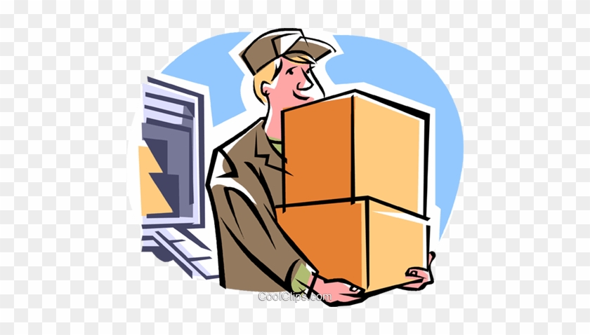 Deliveryman Royalty Free Vector Clip Art Illustration - Shipping Clip Art #1662494